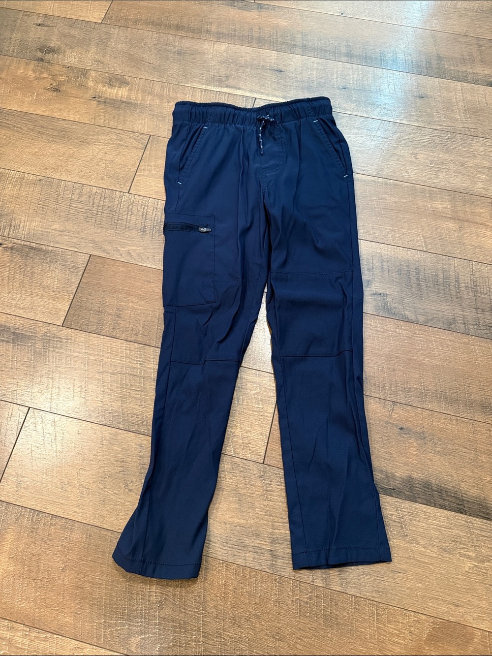 Kids Casual Navy Elastic-Waist Cargo Pants